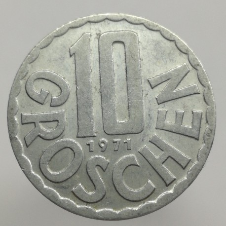1971 - 10 groschen, Rakúsko