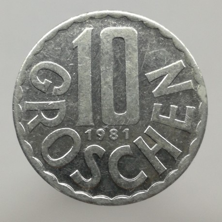 1981 - 10 groschen, Rakúsko