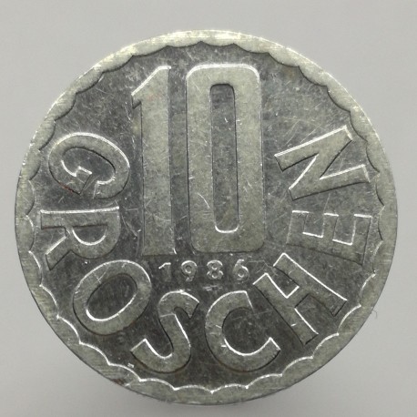 1986 - 10 groschen, Rakúsko