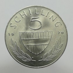 1970 - 5 schilling, Rakúsko