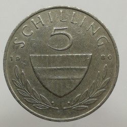1980 - 5 schilling, Rakúsko