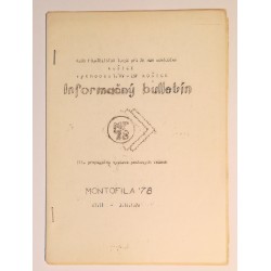 MONTOFILA 78 - informačný bulletín k III. propagačnej výstave poštových známok, Košice 1978