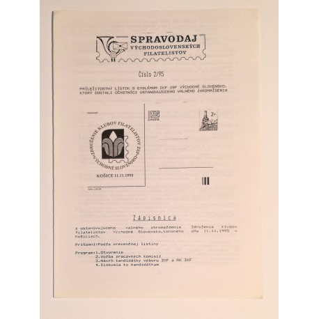 SPRAVODAJ východoslovenských filatelistov číslo 2/95