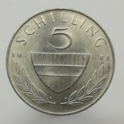 1991 - 5 schilling, Rakúsko