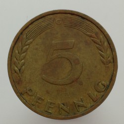 1950 G - 5 pfennig, Bundesrepublik Deutschland, Nemecko