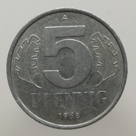 1968 A - 5 pfennig, Deutsche Demokratische Republik, Nemecko