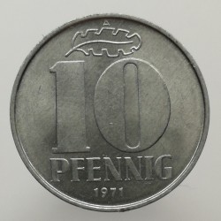 1971 A - 10 pfennig, Deutsche Demokratische Republik, Nemecko