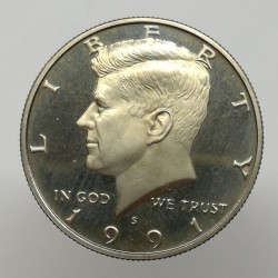 1991 S - 1/2 dollar, PROOF, KENNEDY, USA