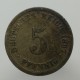 1897 D - 5 pfennig, Deutsches Reich, Nemecko