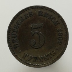 1909 A - 5 pfennig, Deutsches Reich, Nemecko