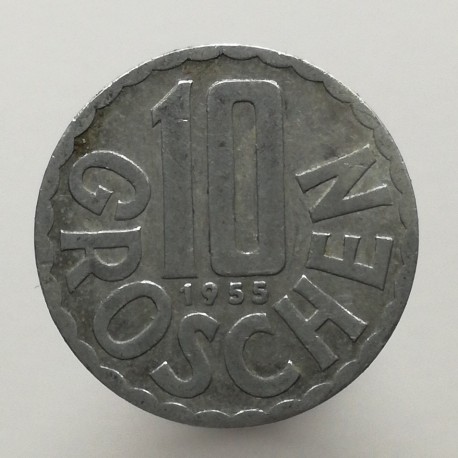 1955 - 10 groschen, Rakúsko