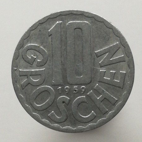 1959 - 10 groschen, Rakúsko