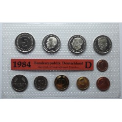 1984 D, F, G, J - 4 x sada mincí BK, Nemecko