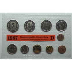 1987 D, F, G, J - 4 x sada mincí BK, Nemecko