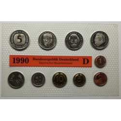 1990 D, F, G, J - 4 x sada mincí BK, Nemecko