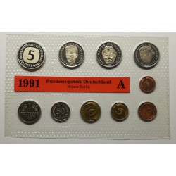 1991 A, D, F, G, J - 5 x sada mincí BK, Nemecko