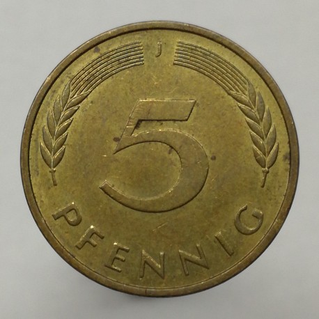 1991 J - 5 pfennig, Bundesrepublik Deutschland, Nemecko