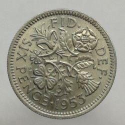 1953 - 6 pence, Elizabeth II., Anglicko