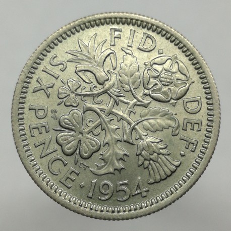 1954 - 6 pence, Elizabeth II., Anglicko
