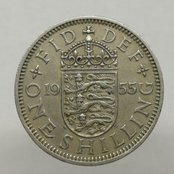 1955 - 1 shilling, Elizabeth II., anglický erb, Anglicko