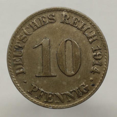 1914 D - 10 pfennig, Deutsches Reich, Nemecko