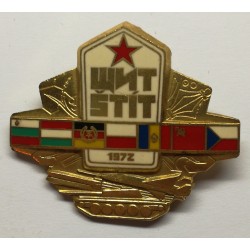 ŠTÍT odznak 1972, ZUKOV Praha 7, upínanie na uzatváraciu ihlicu, ČSSR