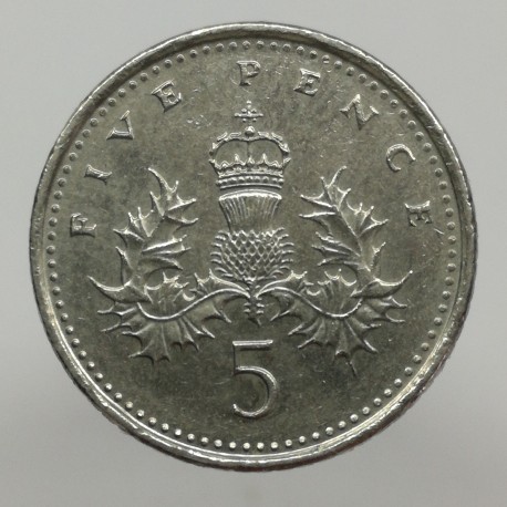 1998 - 5 pence, Elizabeth II., Anglicko