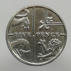 2013 - 5 pence, Elizabeth II., Anglicko