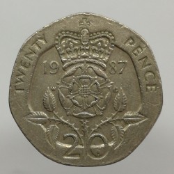 1987 - 20 pence, Elizabeth II., Anglicko