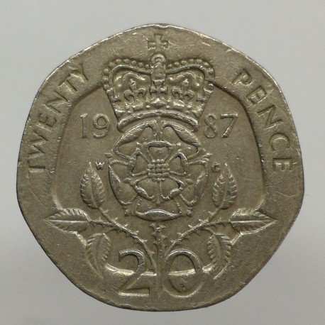 1987 - 20 pence, Elizabeth II., Anglicko