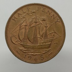 1965 - 1/2 penny, Elizabeth II., Anglicko