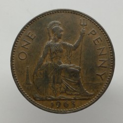 1963 - 1 penny, Elizabeth II., Anglicko