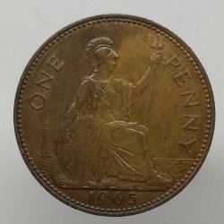 1965 - 1 penny, Elizabeth II., Anglicko