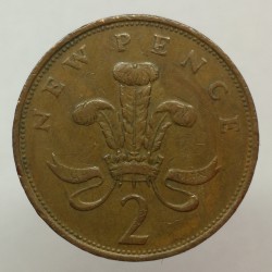 1975 - 2 pence, Elizabeth II., Anglicko