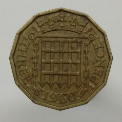1960 - 3 pence, Elizabeth II., Anglicko