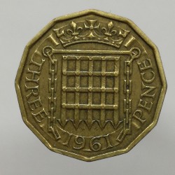 1961 - 3 pence, Elizabeth II., Anglicko