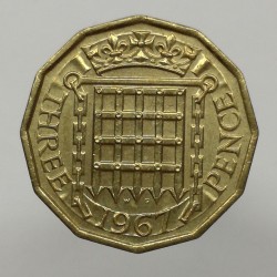 1967 - 3 pence, Elizabeth II., Anglicko