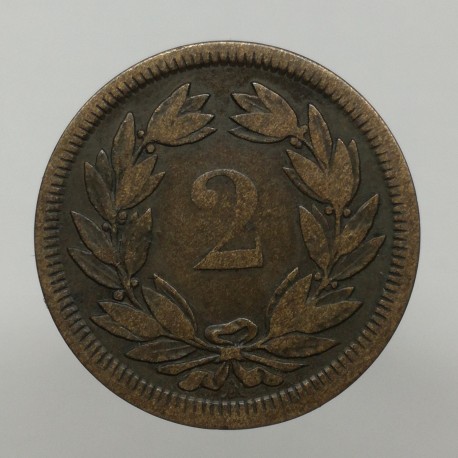 1851 A - 2 rappen, Švajčiarsko