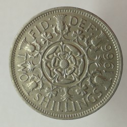 1966 - 2 shillings, Elizabeth II., Anglicko