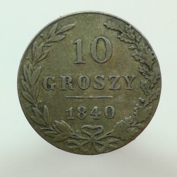 1840 WW - 10 groszy, Nicholas I., Poľsko