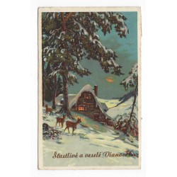 Šťastlivé a veselé Vianoce. - pohľadnica, Slovenský štát, 1943