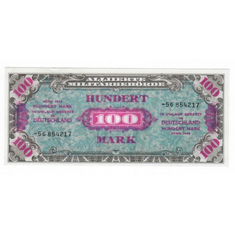 100 Mark 1944, bankovka, ALLIED OCCUPATION - WWII, Nemecko, aUNC