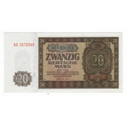 20 Deutsche Mark 1948 AG, DEMOCRATIC REPUBLIC, bankovka, Nemecko, UNC