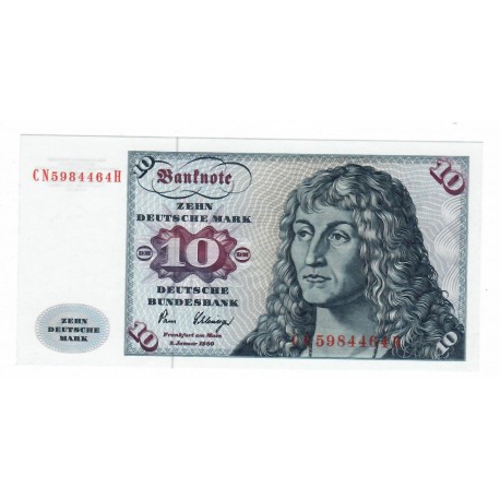 10 Deutsche Mark 1980 CNH, DEUTSCHE BUNDESBANK, bankovka, Nemecko, UNC