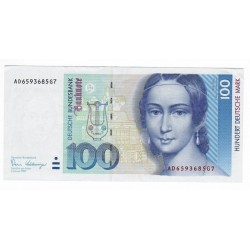 100 Deutsche Mark 1989 AD, DEUTSCHE BUNDESBANK, Nemecko
