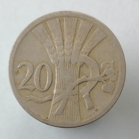 1926 - 20 halier, O. Španiel, Československo 1918 - 1939