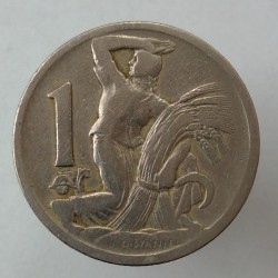 1923 - 1 koruna, O. Španiel, Československo 1918 - 1939