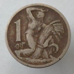 1938 - 1 koruna, O. Španiel, Československo 1918 - 1939