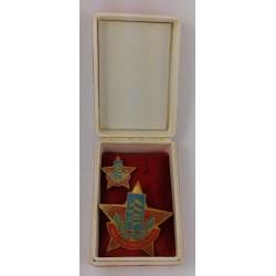 Najlepší pracovník PS Michalovce, 2 x odznak, ZUKOV PRAHA 7, spoločná etue, ČSSR