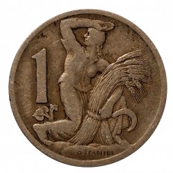 1930 - 1 koruna, O. Španiel, Československo 1918 - 1939